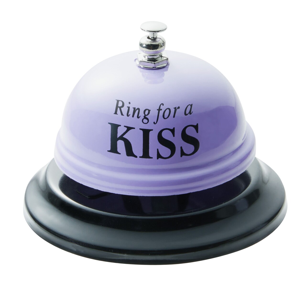 Novelty Ring for a Kiss Service Desk Bell, Funny Gifts for Him and Her, Valentine, Anniversary (Purple, 2.5 In)